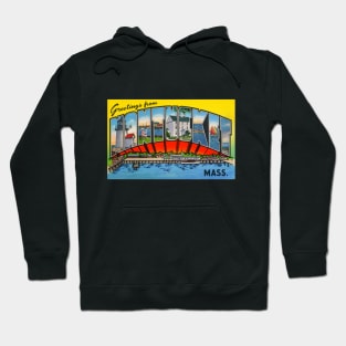 Greetings from Nantucket Mass. - Vintage Large Letter Postcard Hoodie